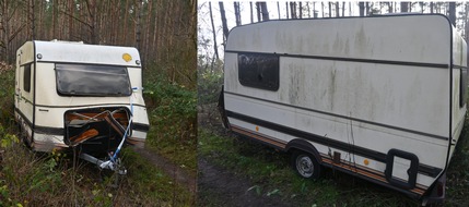 Polizeiinspektion Delmenhorst / Oldenburg - Land / Wesermarsch: POL-DEL: Landkreis Oldenburg: Wohnanh&auml;nger in einem Wald in Kirchseelte entsorgt