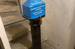Polizeipräsidium Ulm: POL-UL: (UL) Ulm - Opferstock gestohlen / In den vergangenen Tagen entwendete ein Unbekannter einen Opferstock aus dem Ulmer Münster.
