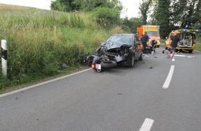 Polizeiinspektion Hameln-Pyrmont/Holzminden: POL-HOL: Kradunfall auf der L427 bei Polle mit einer schwer verletzten Person