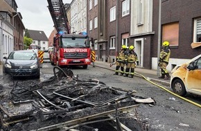 Feuerwehr Oberhausen: FW-OB: Wohnwagenbrand in Wohnsiedlung - Seilerstra&szlig;e zeitweise gesperrt