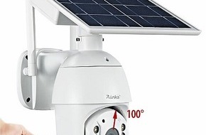 PEARL GmbH: Solarbetriebene Hausüberwachung: 7links Autarke WLAN-Pan-Tilt-Überwachungskamera IPC-705.slr mit 2K, 8-Watt-Solarpanel, Akku