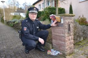 Polizeiinspektion Hameln-Pyrmont/Holzminden: POL-HOL: Der Briefkasten oder die einsame Mülltonne könnten Sie verraten /  Polizei: Machen Sie es Einbrechern nicht zu leicht!