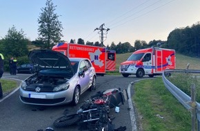 Feuerwehr Hattingen: FW-EN: Verkehrsunfall zwischen PKW und Motorrad - Rettungshubschrauber im Einsatz