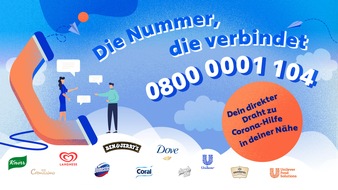 Unilever Deutschland GmbH: Die Nummer, die verbindet: Die neue Service-Hotline von Unilever bringt in Zeiten von Corona Hilfesuchende und Helfende zusammen