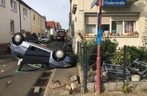Polizeidirektion Worms: POL-PDWO: Worms-Leiselheim - PKW schleudert aufs Dach