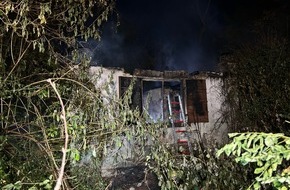 Polizeiinspektion Rockenhausen: POL-PIROK: Brand eines verlassenen Wochenendhauses