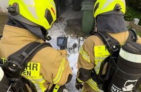 Kreisfeuerwehr Oldenburg: FW-OLL: M&uuml;lltonnenbrand in Garage - schnelles Eingreifen verhindert Brandausbreitung