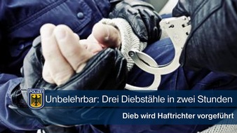 Bundespolizeidirektion München: Bundespolizeidirektion München: Unbelehrbar: Drei Diebstähle in zwei Stunden / Dieb wird Haftrichter vorgeführt