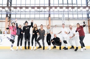 SAT.1: Knallhartes Trainingscamp bei "Dancing on Ice" und die ersten Verletzungen für Jenny Elvers, Nadine Klein, Peer Kusmagk und André Hamann