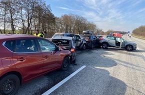 PASt (KvD) - Polizeipräsidium Westhessen: POL-WI: Verkehrsunfallflucht mit sieben beteiligten PKW und 6 verletzten Personen, Gemarkung Wiesbaden, BAB 3, zwischen Kreuz Wiesbaden und Niedernhausen, Freitag, 07.03.2025