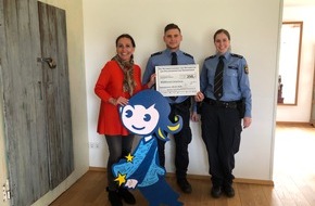 Polizeidirektion Landau: POL-PDLD: Polizei Germersheim spendet 250 Euro an das Kinderhospiz Sterntaler e.V.