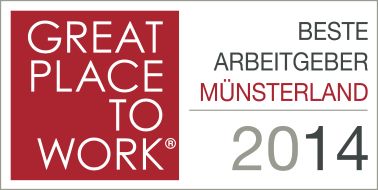 Great Place to Work® Institut Deutschland: Großartige Arbeitsplätze: Beste Arbeitgeber im Münsterland 2014 ausgezeichnet