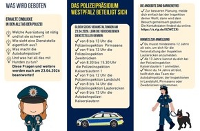 Polizeipr&auml;sidium Westpfalz: POL-PPWP: Girl's Day 2026 - Ein Blick hinter die Polizeikulissen