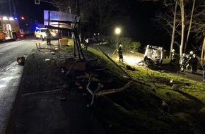 Polizeidirektion Bad Kreuznach: POL-PDKH: Alkoholisierter Pkw-Fahrer blieb auf dem Dach liegen