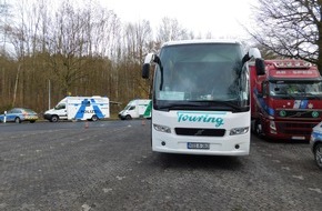 Verkehrsdirektion Koblenz: POL-VDKO: Außerbetriebsetzung eines absolut verkehrsunsicheren Reisebusses aus dem osteuropäischen Raum.