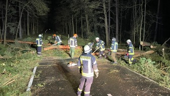 Freiwillige Feuerwehr Celle: FW Celle: Orkan Zeynep über Celle - 59 Einsätze bis 3 Uhr