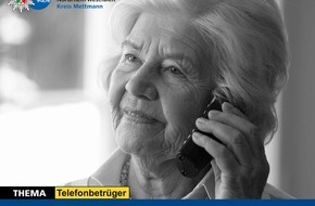 Polizei Mettmann: POL-ME: "Enkeltrick": 91-Jährige um mehrere tausend Euro betrogen - Velbert/Heiligenhaus - 1911014