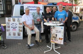 Polizeiinspektion Hameln-Pyrmont/Holzminden: POL-HOL: "Aktionstag gegen Wohnungseinbruch" auf dem Marktplatz Polizei informiert mit Weissem Ring zum Einbruchschutz - Diebe gibt es auch im Sommer-