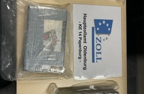 Hauptzollamt Oldenburg: HZA-OL: &Uuml;ber 3 Kilogramm Kokain fand der Zoll aus Papenburg in einem PKW in Rhede bei einem 30-j&auml;hrigen Mann aus dem Landkreis Wesermarsch.
