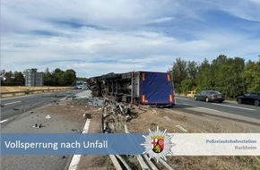 Polizeidirektion Neustadt/Weinstra&szlig;e: POL-PDNW: Nachtragsmeldung: Umgekippter Lkw auf der BAB 61 in Fahrtrichtung Hockenheim - Vollsperrung