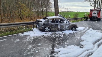 Landespolizeiinspektion Nordhausen: LPI-NDH: Fahrzeugbrand - Vollsperrung