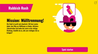 Initiative "Mülltrennung wirkt": Mission richtige Mülltrennung: Neues Multitasking-Spiel "Rubbish Rush" ist online