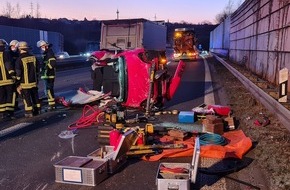 Feuerwehr Dortmund: FW-DO: 11.01.2022 Dortmund Schüren Eingeklemmte Person auf der B 236