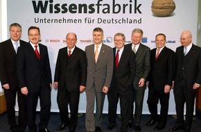 Wissensfabrik - Unternehmen für Deutschland e.V.: Lust auf Zukunft: Führende Unternehmer gründen "Wissensfabrik"