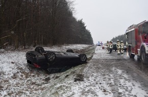 Polizeidirektion Kaiserslautern: POL-PDKL: A6/Enkenbach-Alsenborn, Auf schneeglatter Fahrbahn Kontrolle verloren