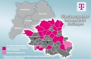 Deutsche Telekom AG: Glasfaserausbau für den Landkreis Esslingen: Die Telekom hat geliefert