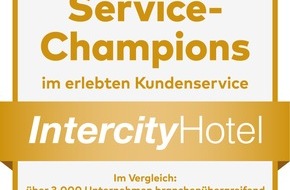Deutsche Hospitality: Pressemitteilung: "IntercityHotel mit Gold-Medaille für Kundenzufriedenheit ausgezeichnet "