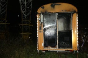 Polizei Minden-Lübbecke: POL-MI: Bauwagen ausgebrannt