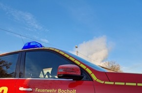 Feuerwehr Bocholt: FW Bocholt: Brand eines Stallgebäudes