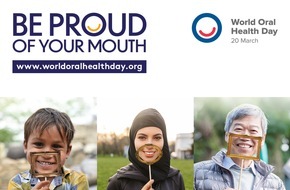 FDI World Dental Federation: "Sei stolz auf deinen Mund", fordert die FDI World Dental Federation im Rahmen des Weltmundgesundheitstags 2021-2023