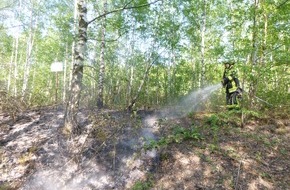 Feuerwehr Dortmund: FW-DO: Die Feuerwehr löschte einen Flächenbrand auf einer alten Eisenbahntrasse in Dortmund Huckarde