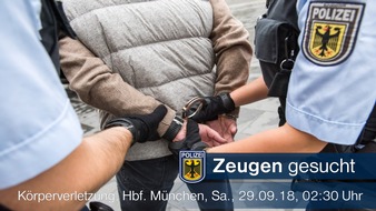 Bundespolizeidirektion München: Bundespolizeidirektion München: Am Hauptbahnhof niedergeschlagen - Zeugen gesucht - Täter konnte inzwischen festgenommen werden