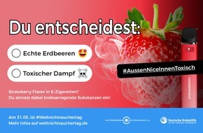 Deutsche Krebshilfe: Weltnichtrauchertag 2025: Du entscheidest! / Werbestrategien der Tabak- und Nikotinindustrie hinterfragen und die eigene Gesundheit schützen
