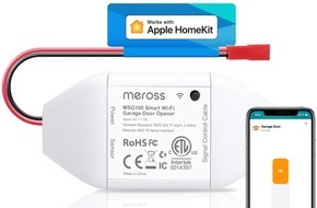 Meross: Meross Garagentoröffner mit Apple Homekit erstmals für unter 34 Euro frei Haus zu haben / Smarter Helfer öffnet und schließt das Garagentor automatisch, per App oder via Spracheingabe