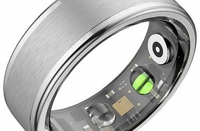 PEARL GmbH: Fitness und Gesundheit einfach am Finger tracken und überwachen: newgen medicals Fitnesstracker-Ring FRI-100, Sp02, Herzfrequenz, Schlafanalyse, silber, Gr. 57 - 70