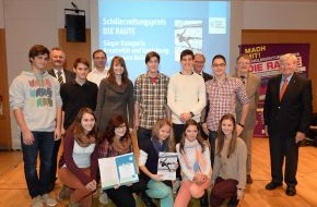 Hanns-Seidel-Stiftung e.V.: Schülerzeitungspreis DIE RAUTE verliehen / Hanns-Seidel-Stiftung zeichnet fünfzehn Schulen aus
