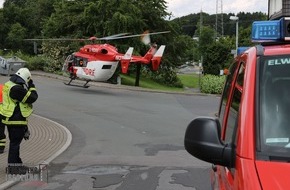 Feuerwehr Iserlohn: FW-MK: Rettungshubschrauberlandung am Nußberg