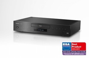 Panasonic Deutschland: Panasonic High End Player UB9004 gewinnt EISA Award / Internationale Jury kürt 4K Flaggschiff von Panasonic zum diesjährigen Gewinner in der Kategorie High End UHD Blu-ray Player