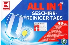 Kaufland: Kaufland-Eigenmarken sind Testsieger bei Stiftung Warentest und holen Bestnoten bei Öko-Test - K-Classic Geschirr-Reiniger-Tabs all in 1 - K-Classic Katzenstreu Ultra-Klumpstreu - K-Bio Kokosmilch