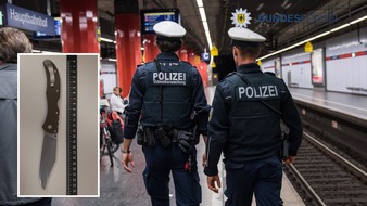 Bundespolizeidirektion München: Bundespolizeidirektion München: Einsatz am Hauptbahnhof / Betrunkener droht mit Messer