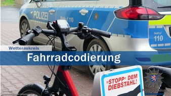 Polizeipräsidium Mittelhessen - Pressestelle Wetterau: POL-WE: Letzte Fahrradcodierung 2019 der Wetterauer Polizei