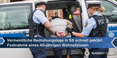 Bundespolizeidirektion München: Bundespolizeidirektion München: Vermeintliche Bedrohungslage schnell unter Kontrolle: 46-jähriger Wohnsitzloser erneut verhaltensauffällig