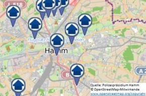Polizeipräsidium Hamm: POL-HAM: Wohnungseinbruchs-Radar für die Woche vom 12. bis zum 18. November 2018