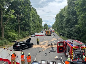 FW Weinheim: Feuerwehr Weinheim im Aufwendiger Feuerwehreinsatz mit technischer Rettung auf der Westtangente