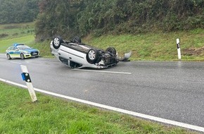 Polizeiinspektion Rockenhausen: POL-PIROK: Wildunfall mit überschlagenem PKW