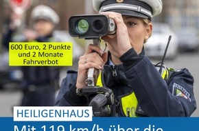 Polizei Mettmann: POL-ME: 600 Euro, zwei Punkte und zwei Monate Fahrverbot: BMW-Fahrer fährt 65 km/h zu schnell - Heiligenhaus - 2502039